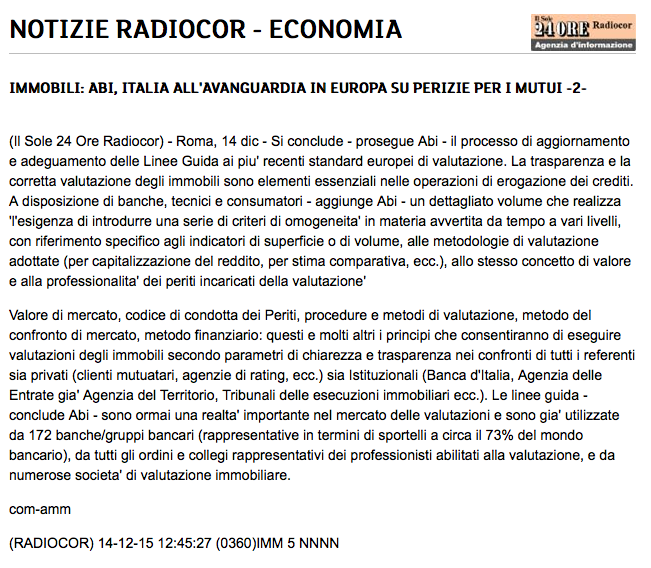 Sole 24 Ore Radiocor_2 - Roma 14 dic